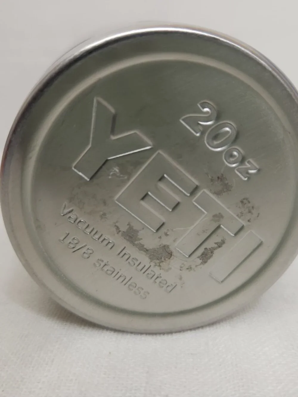 Yeti Silver 20oz Tumbler Mug With Clear Lid Insulated 18/8 Stainless Steel